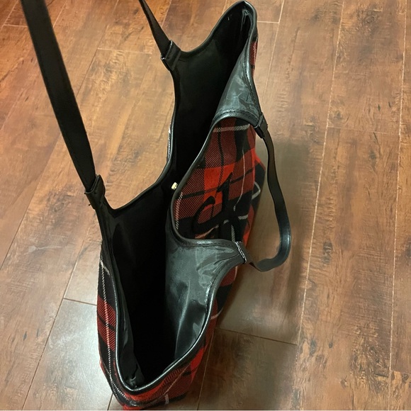 Victoria's Secret Plaid Tote, Red / Black - Picture 7 of 10